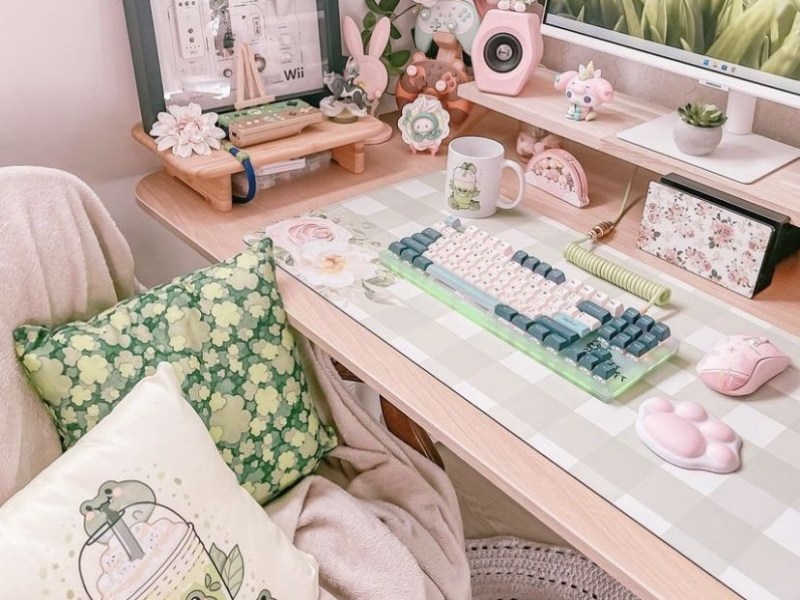 Pink Lotus Gaming Desk&nbsp;Setup